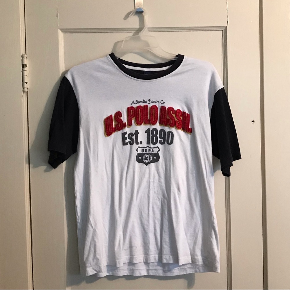 Grey and black shirt.